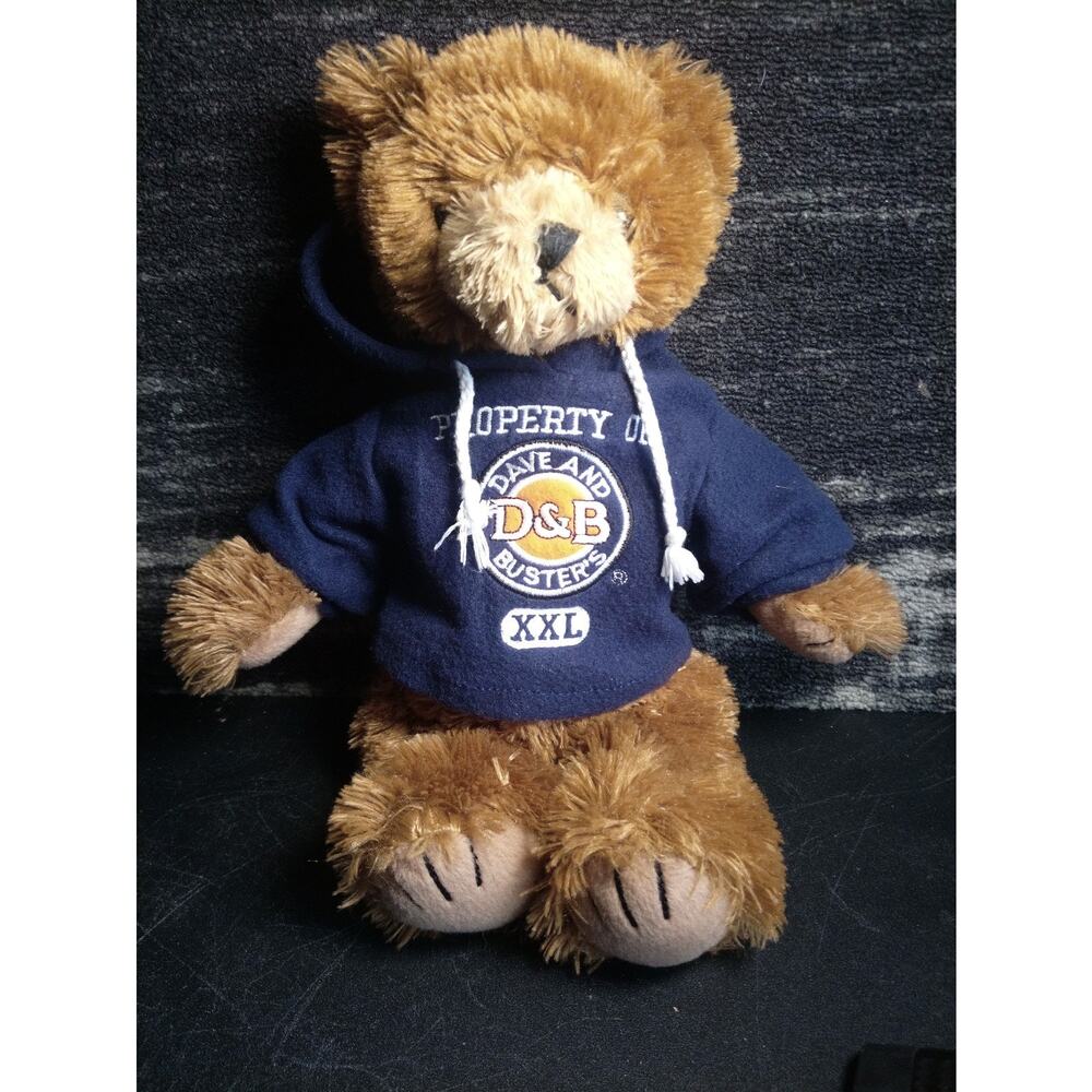 Dave And Busters Teddy Bear With Blue Hoodie Pre Owned Please See All The Photos